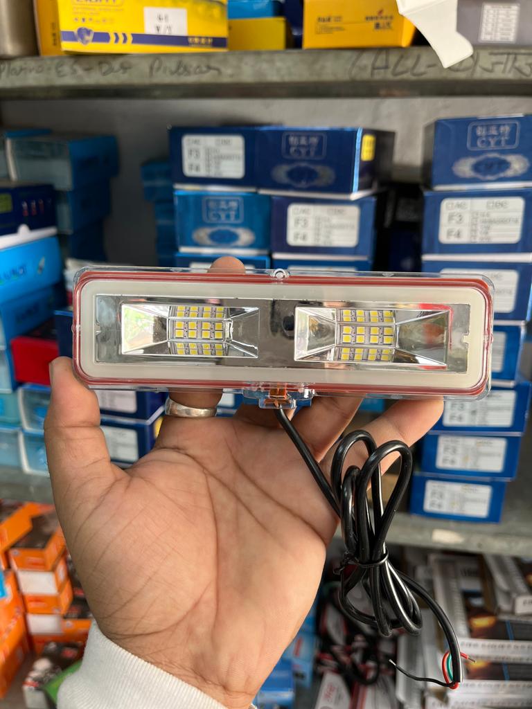 Sleek bar light with red-blue DRL (1 piece)