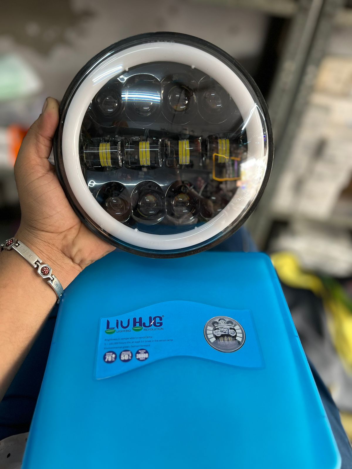 Original HJG 135w 12Led headlight for bullet all modals