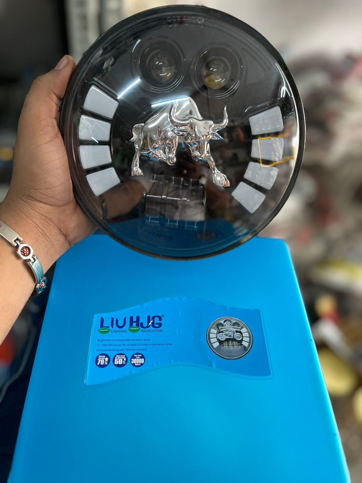 Royal Enfield headlight bull modal 135w original HJG (for All modal bullet)