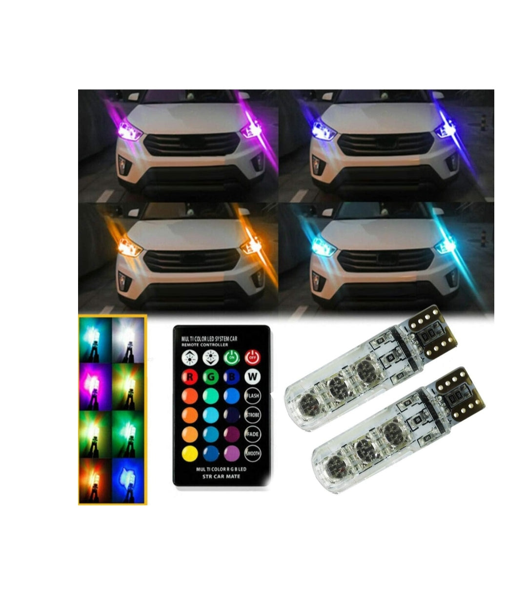 RGB parking bulb remote control T10 holder (pack of 2 piece)