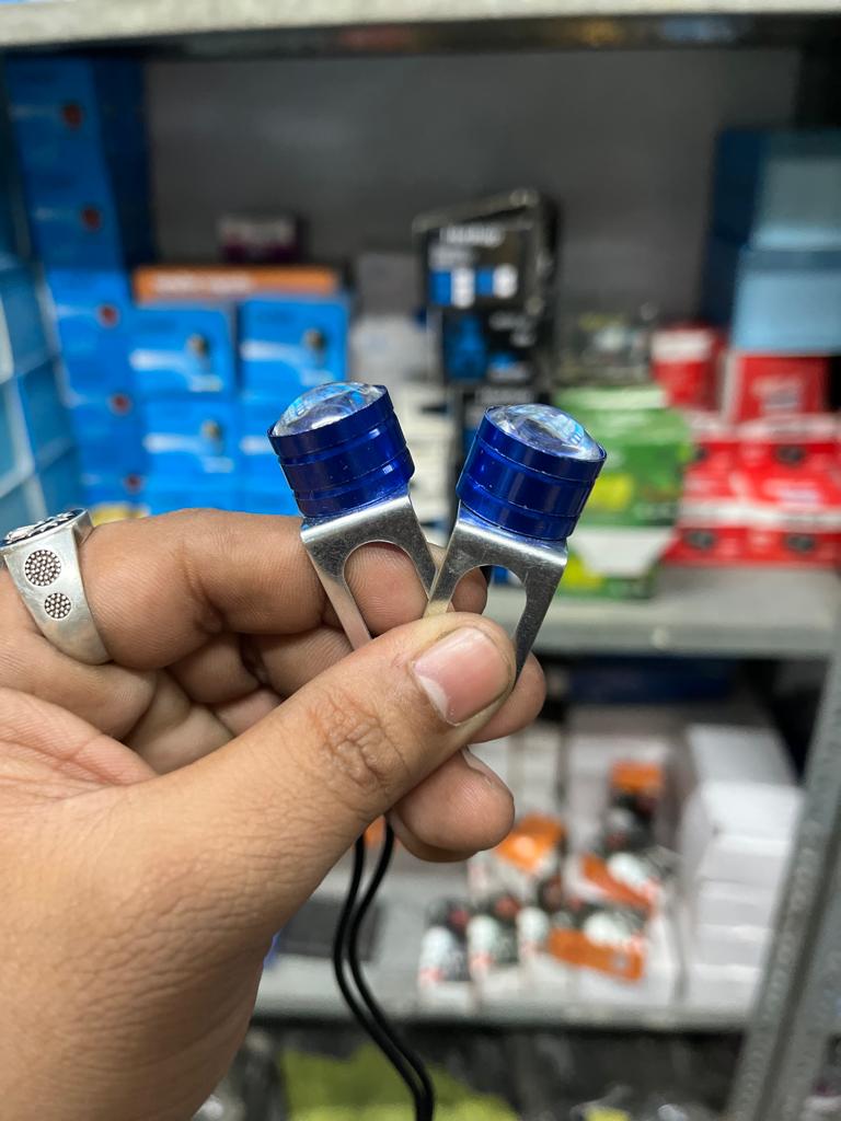 Metal body strobe light with 3 mode blue colour (set of 2)