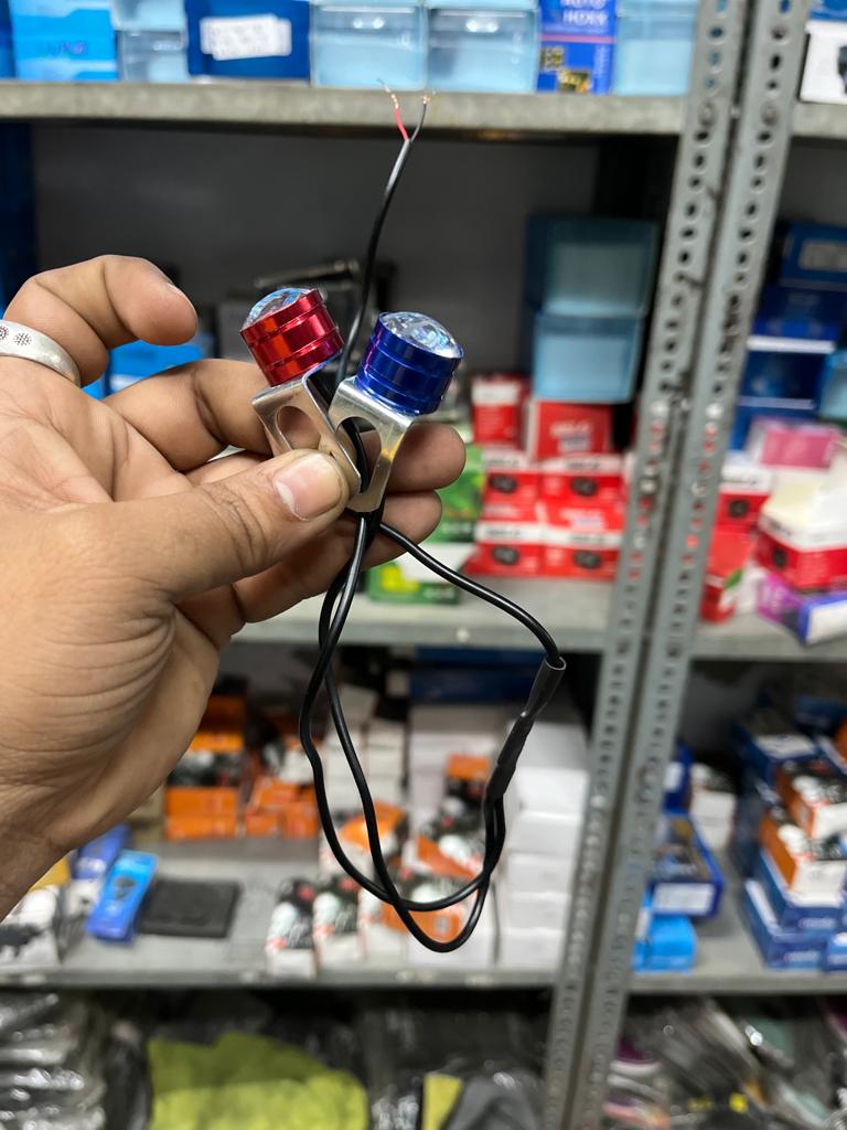 Metal body strobe light with 3 mode red-blue (pack of 2)