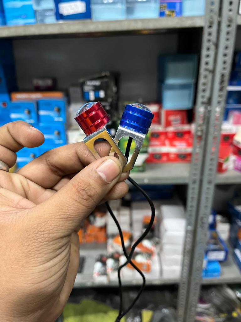Metal body strobe light with 3 mode red-blue (pack of 2)
