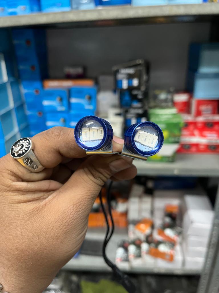 Metal body strobe light with 3 mode blue colour (set of 2)
