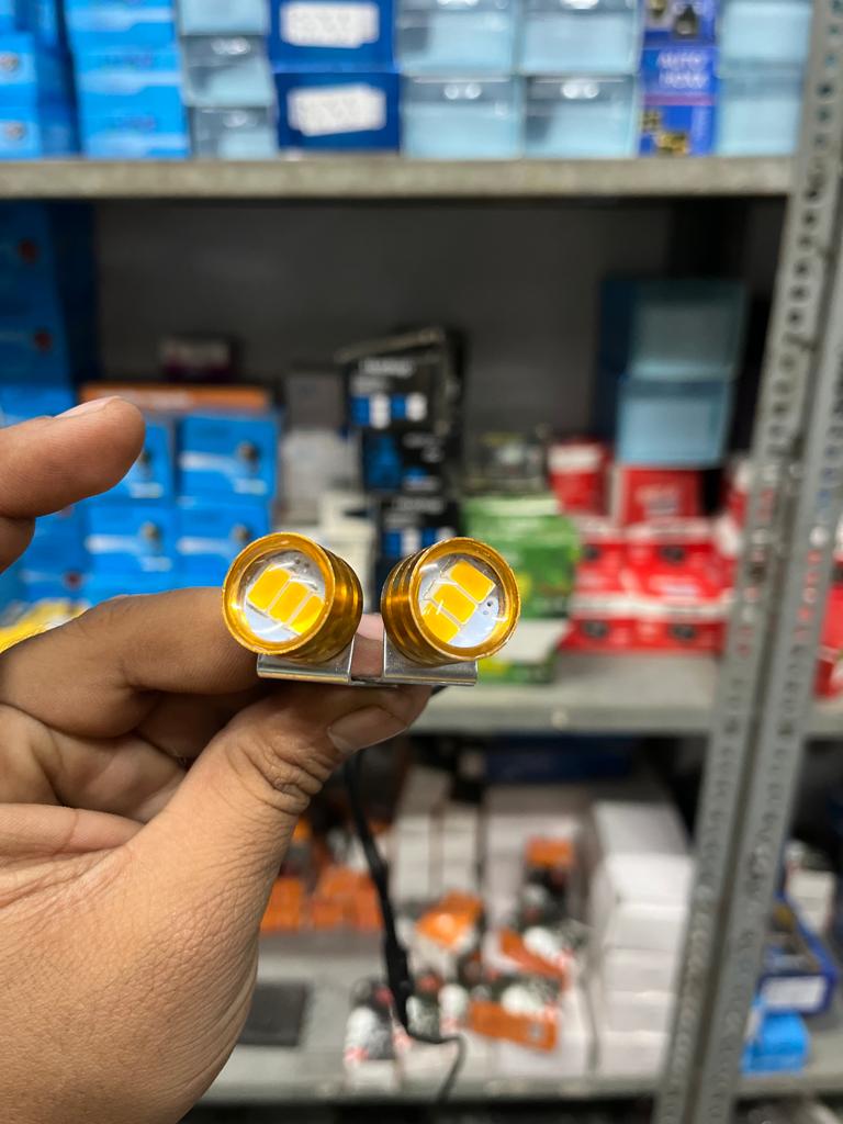 Metal body strobe light with 3 mode yellow colour (pack of 2)