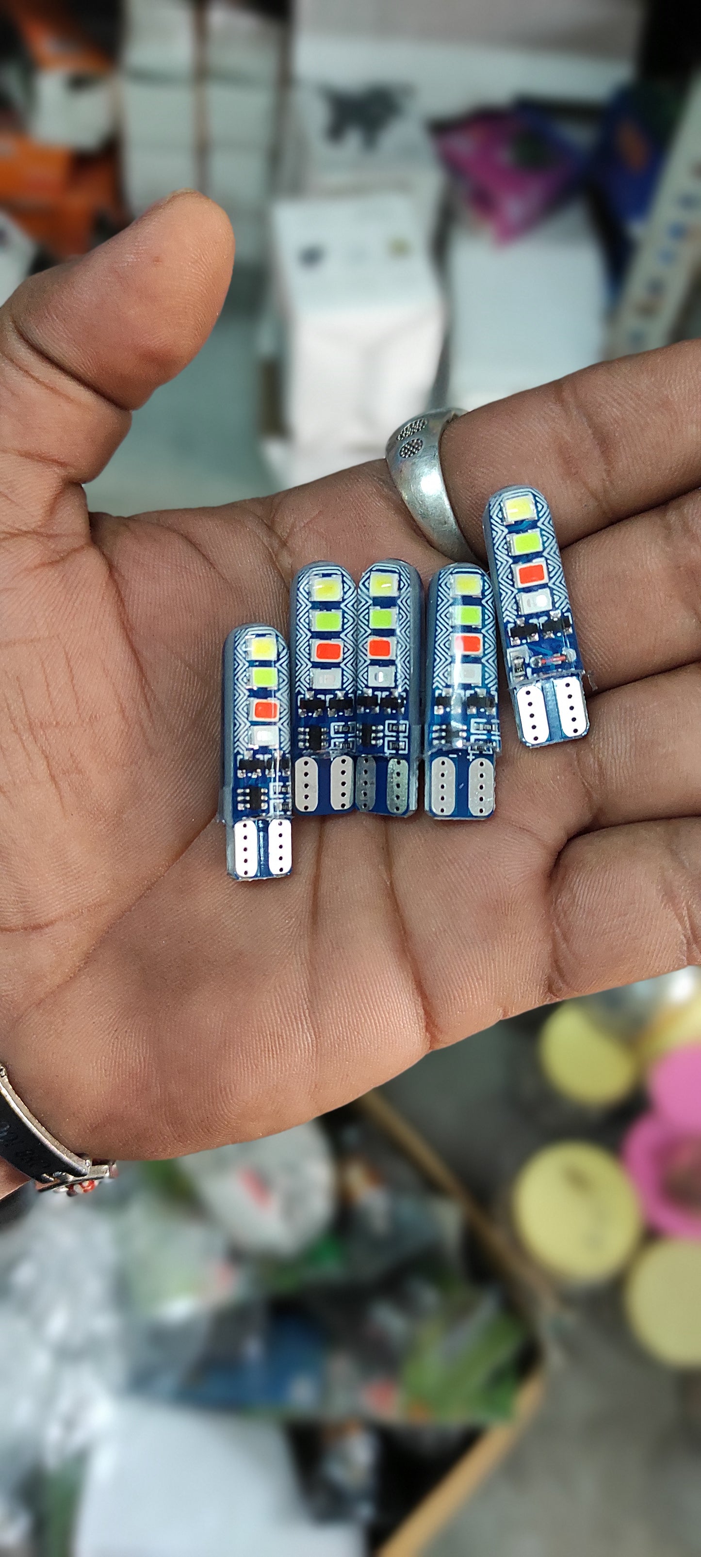 RGB parking bulb Or meter bulb for car and motorcycle (pack of 5)