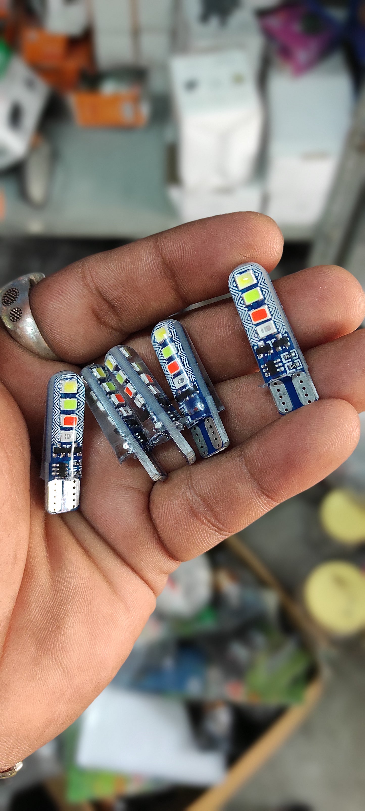 RGB parking bulb Or meter bulb for car and motorcycle (pack of 5)