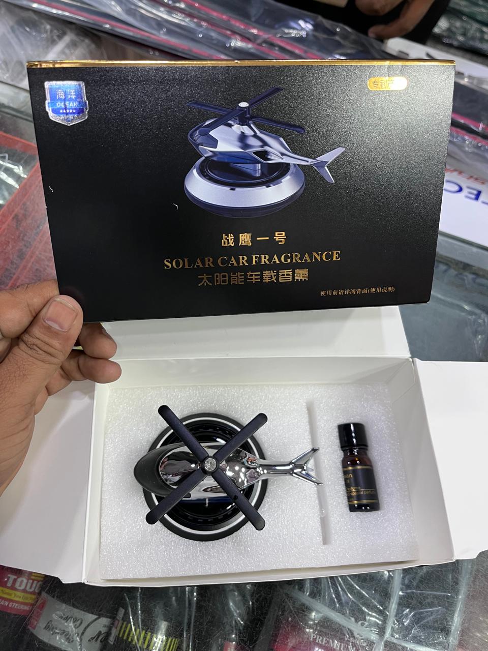 Helicopter solar car perfume for dashboard