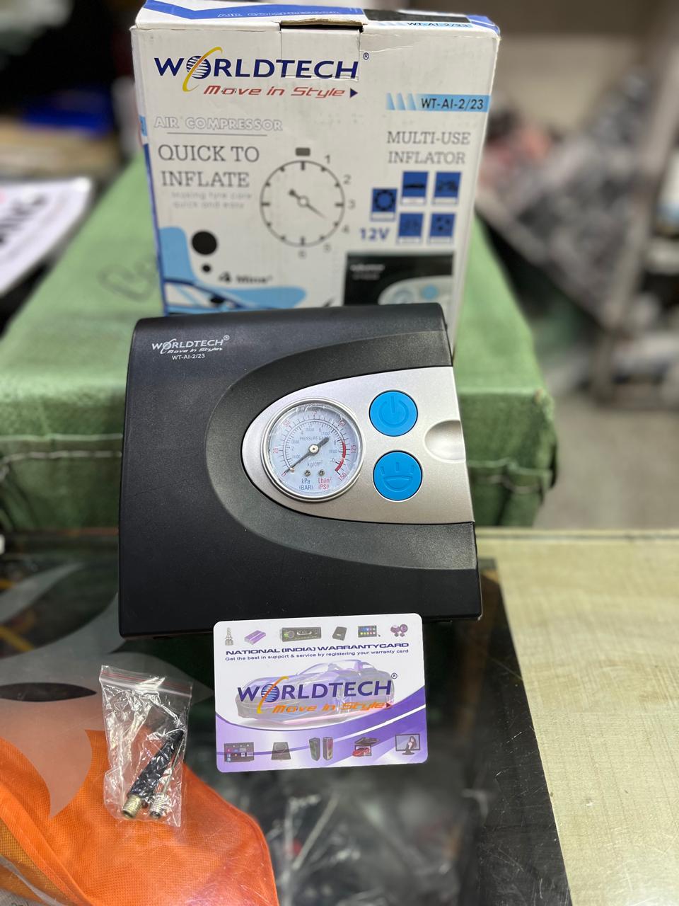 Worldtech 150 PSI Car tyre inflator 1 year guarantee
