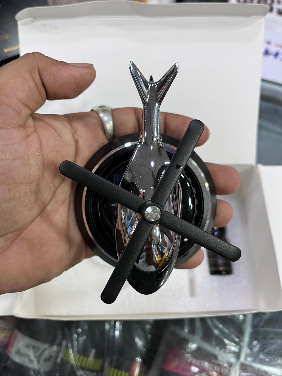 Helicopter solar car perfume for dashboard