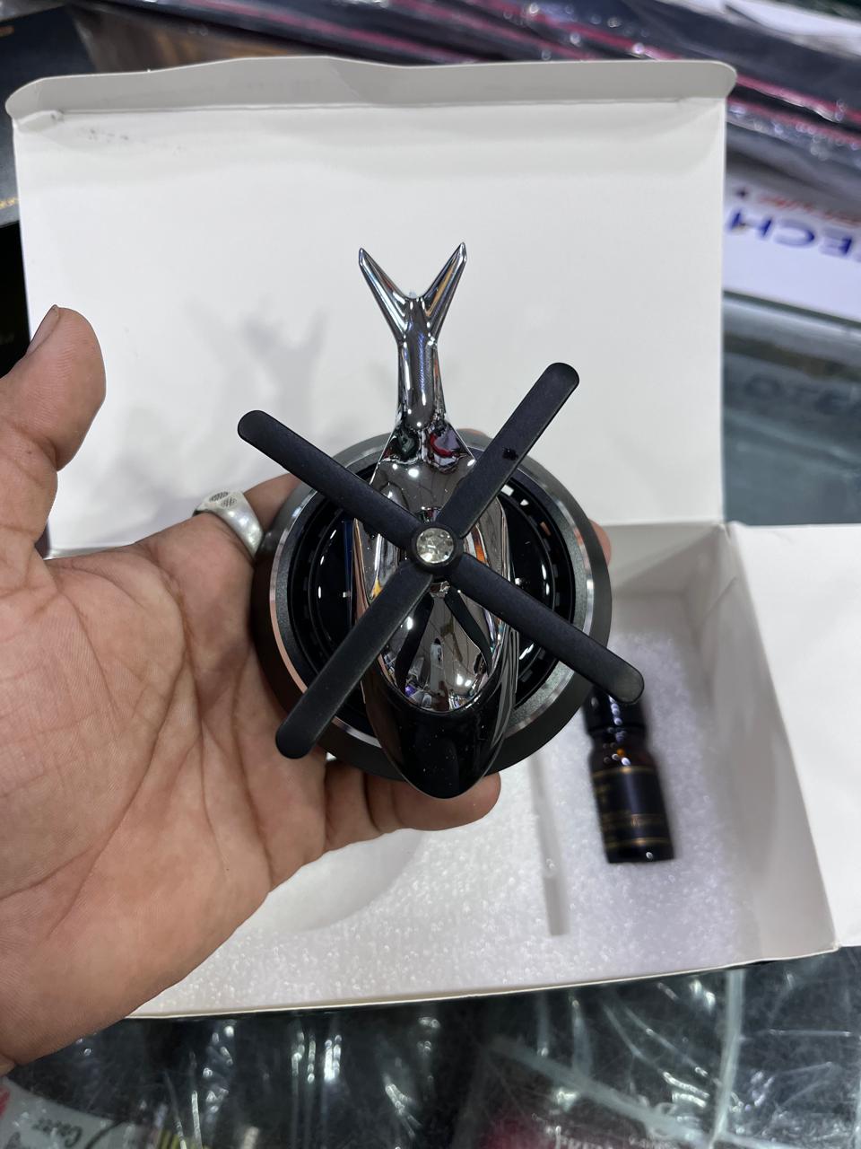 Helicopter solar car perfume for dashboard