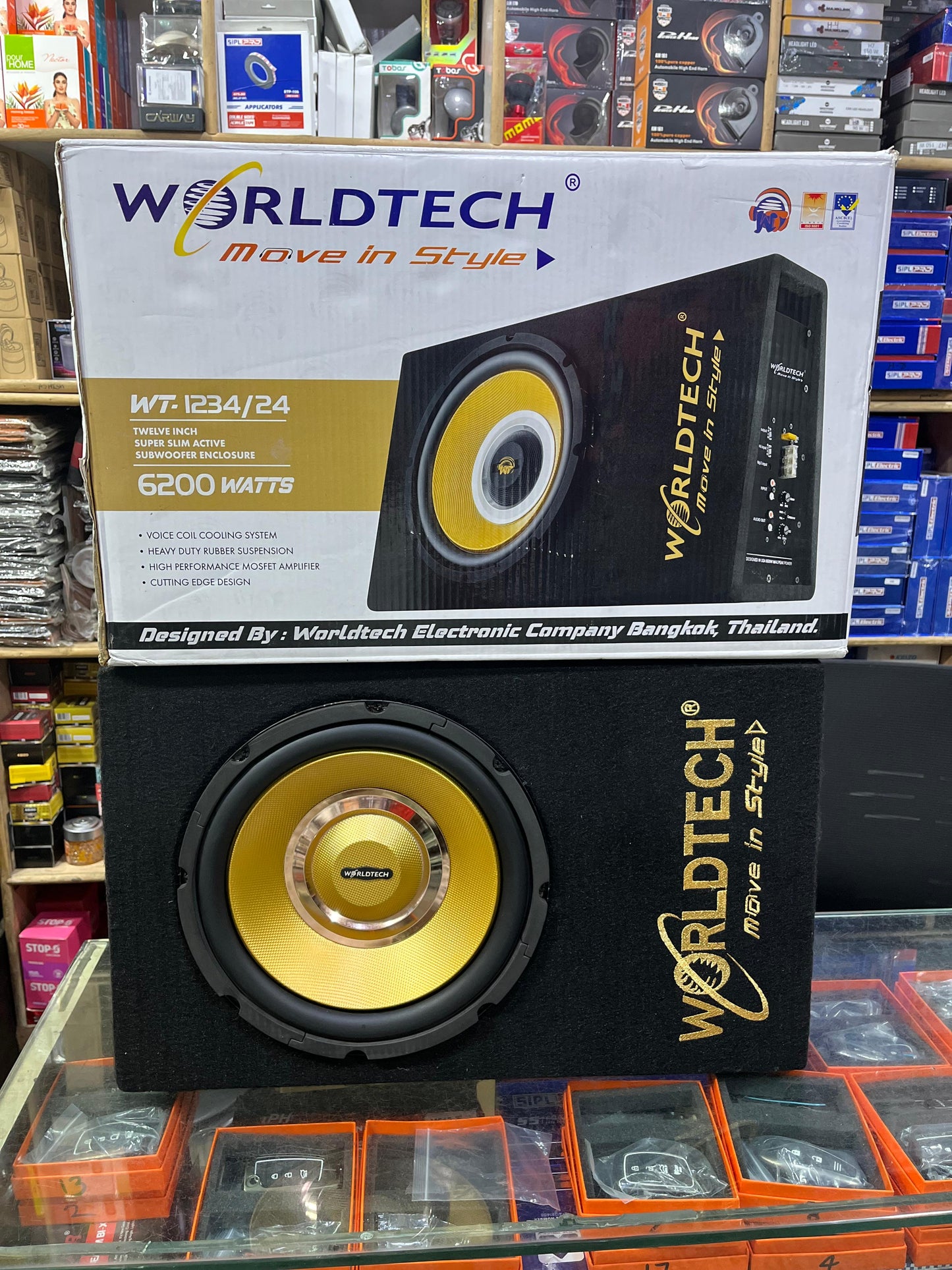 Worldtech 6200w 12inch subwoofer enclosure compact
