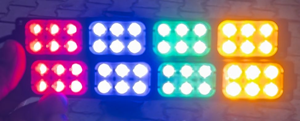 4 colour RGB hazard light (2 piece)