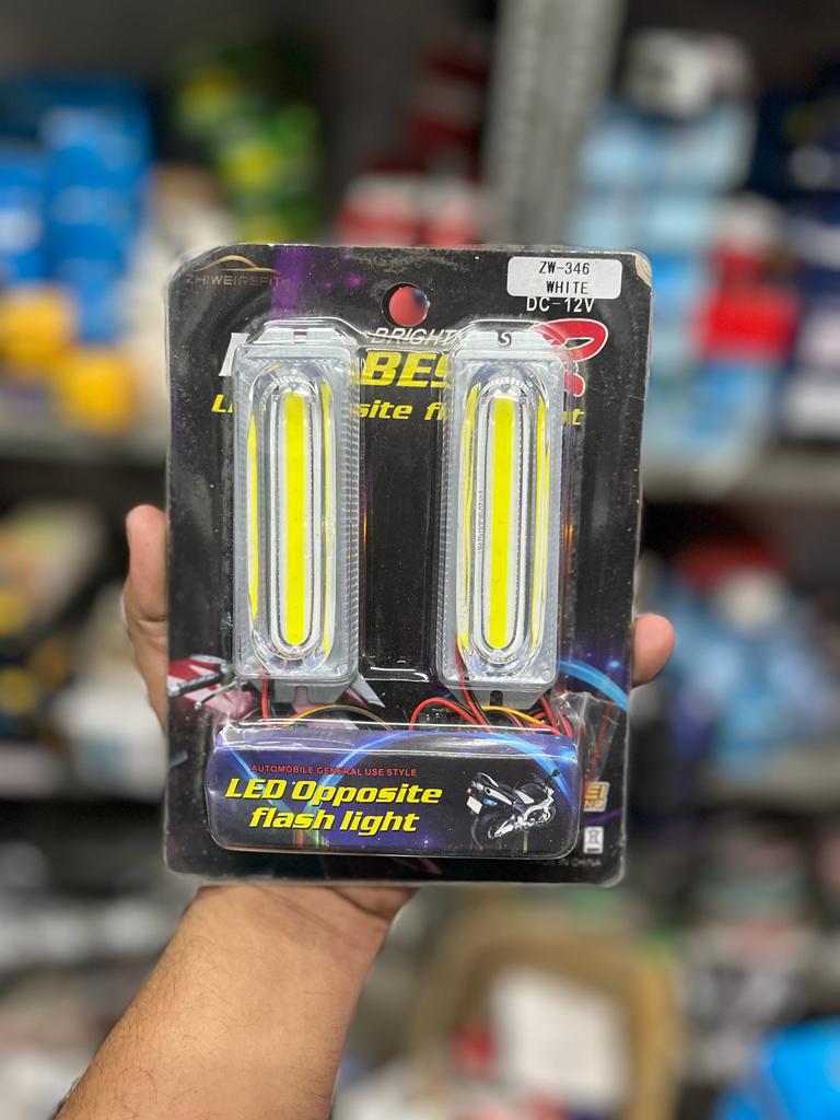 Dual bar white flasher (set of 2)