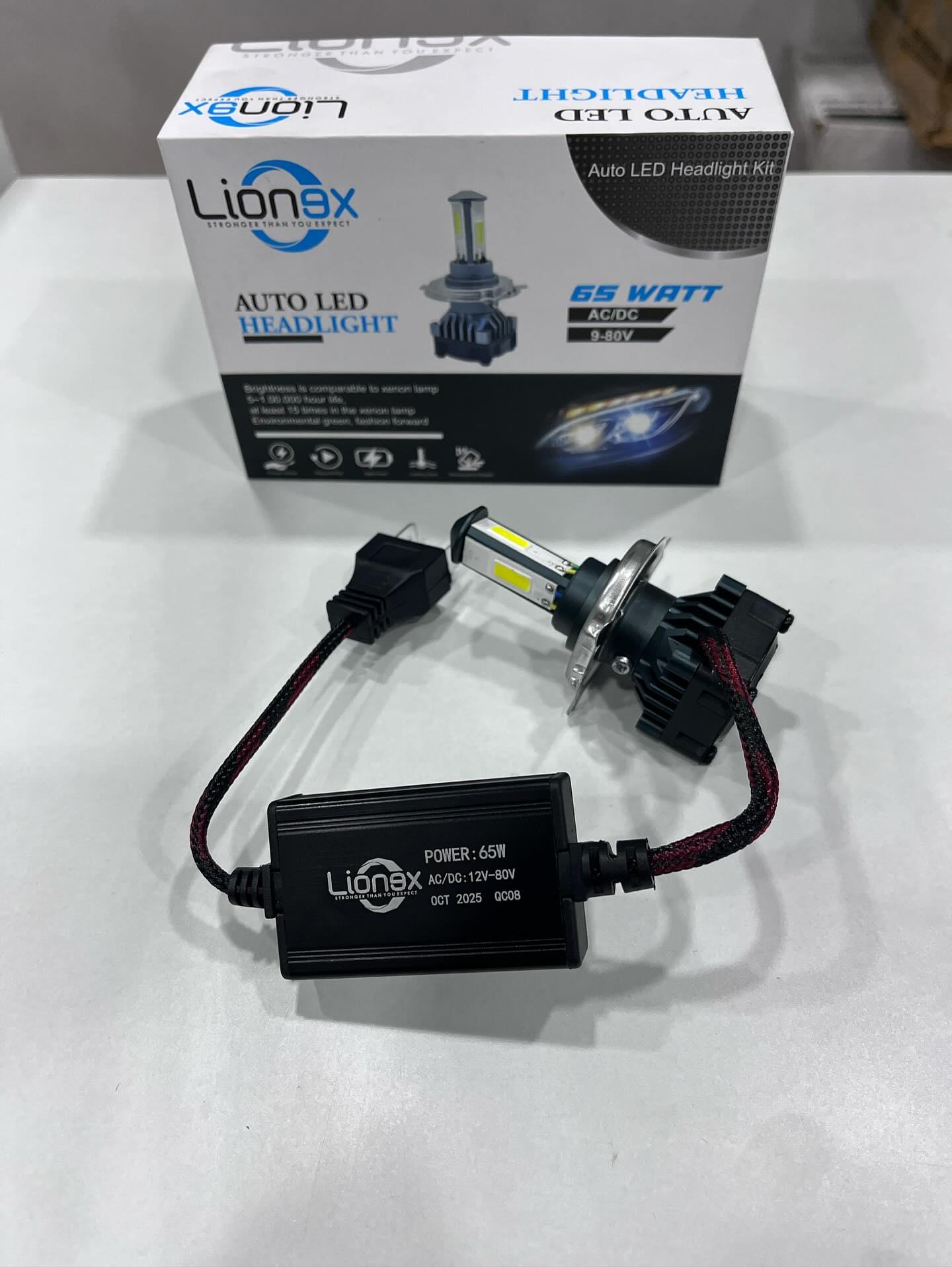 Lionex 65w AC-DC led headlight with 2 year guarantee (1 piece)