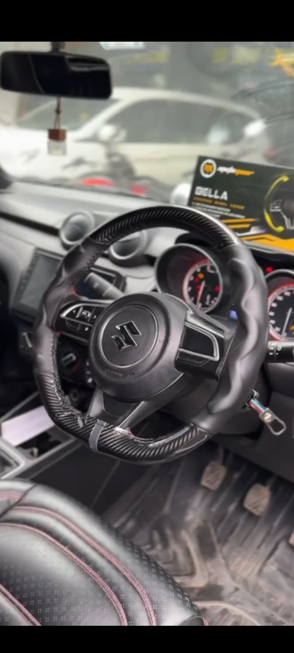 Motogear carbon fibre finish stearing cover (1 piece)