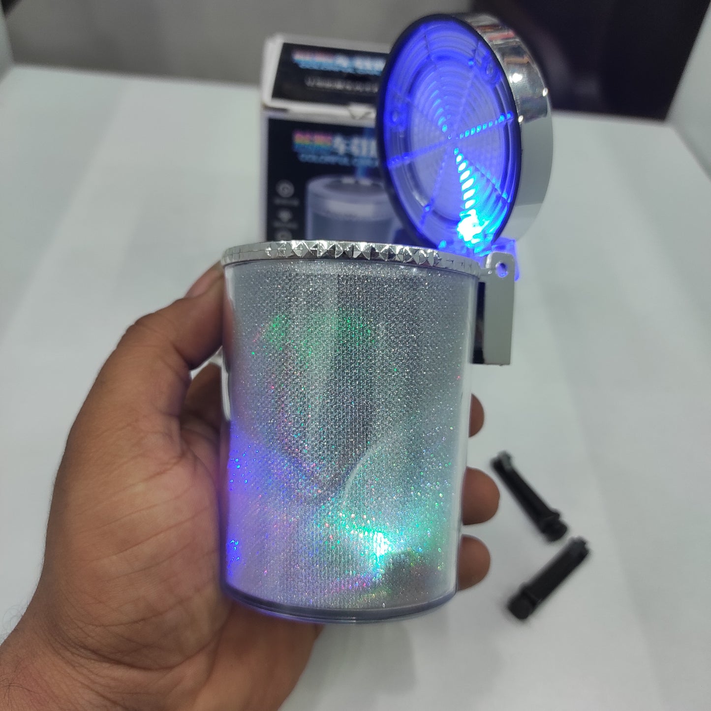 Car ash tray with multi colour RGB light