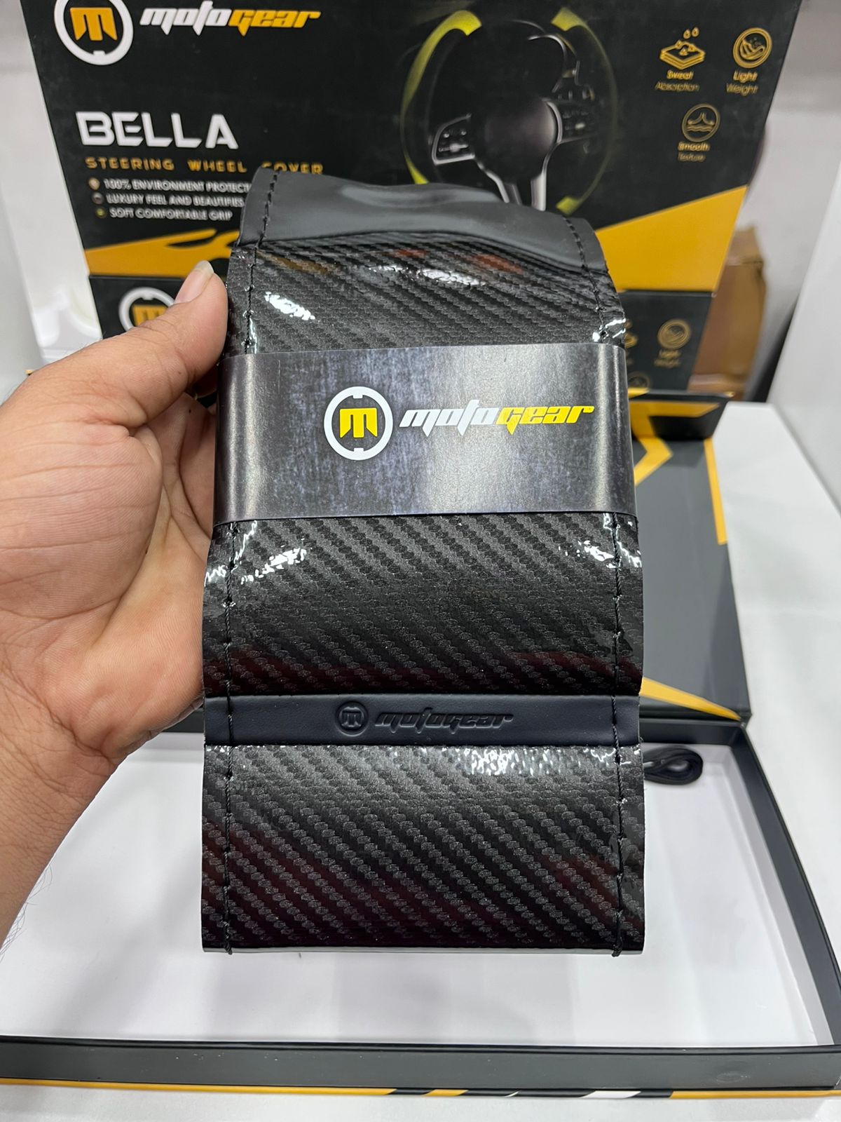 Motogear carbon fibre finish stearing cover (1 piece)