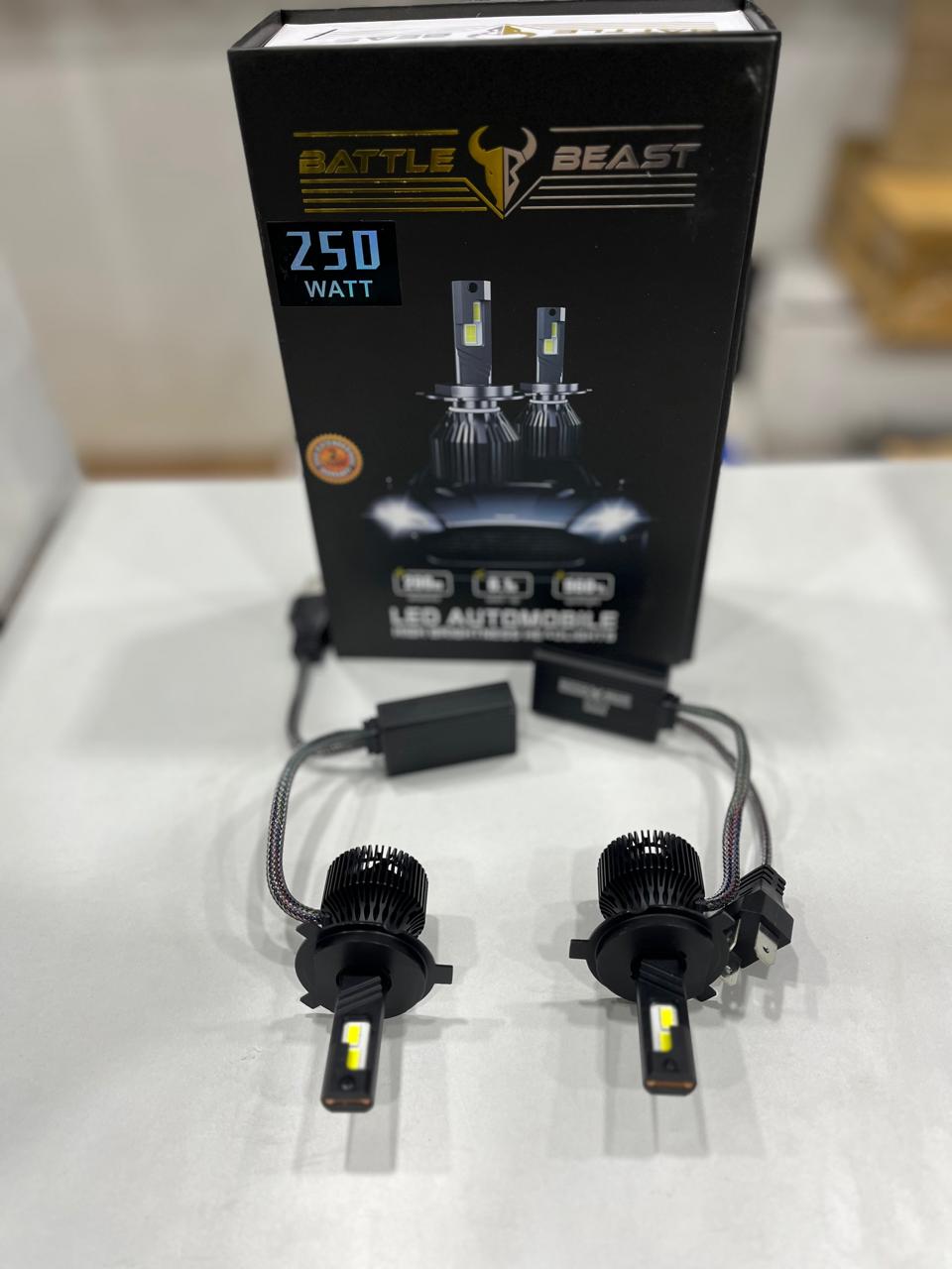 Battlebeast 250w led headlight (pack of 2) 2 year guarantee