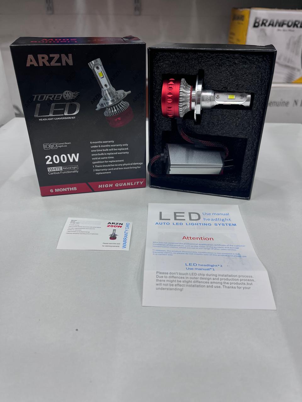 ARZN 200w turbo led headlight 6 months guarantee