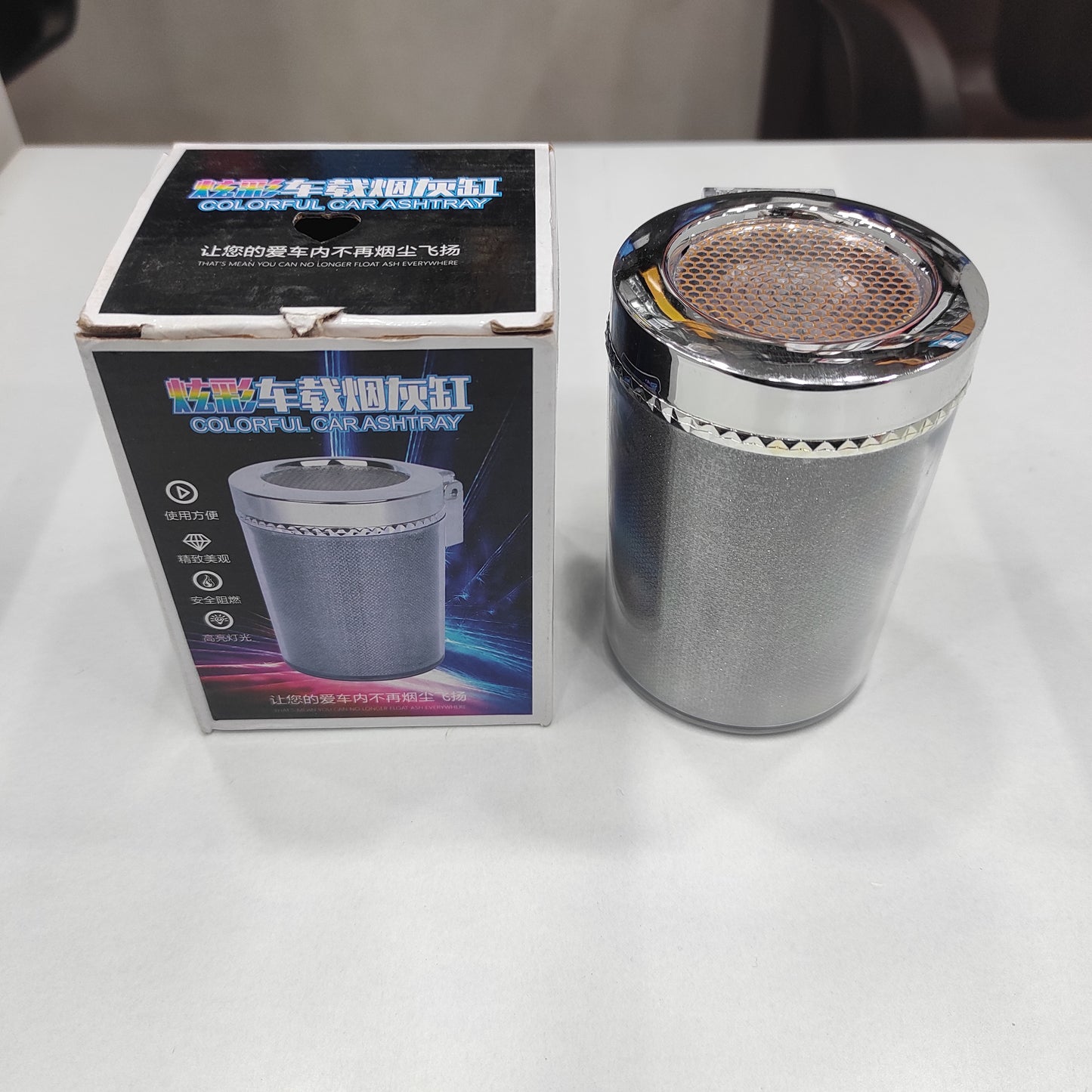 Car ash tray with multi colour RGB light