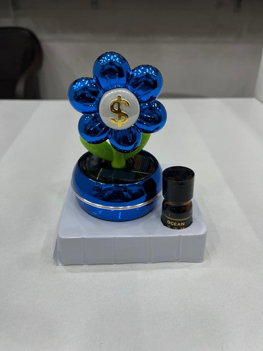 Solar sunflower car perfume with refill